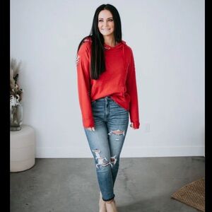 Chelsea DeBoer distressed hoodie